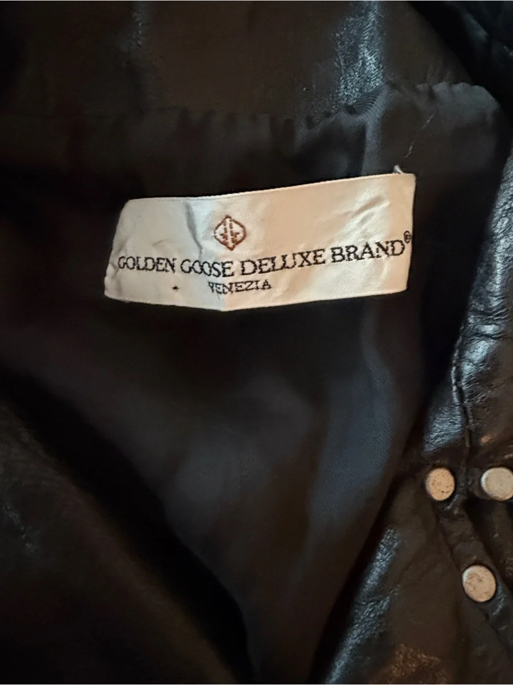Golden Goose Black Leather Biker Jacket with Silver Hardware - Picture 9 of 13